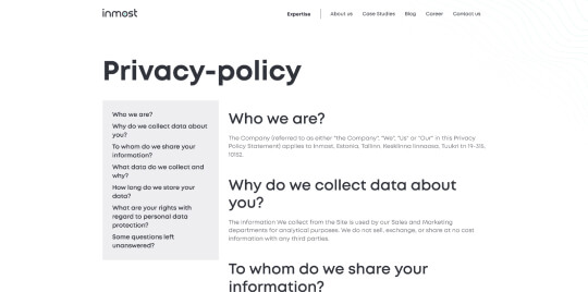 Privacy Policy preview.